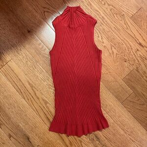 90’s INC Terra Cotta Sleeveless Ribbed Mock Neck Top